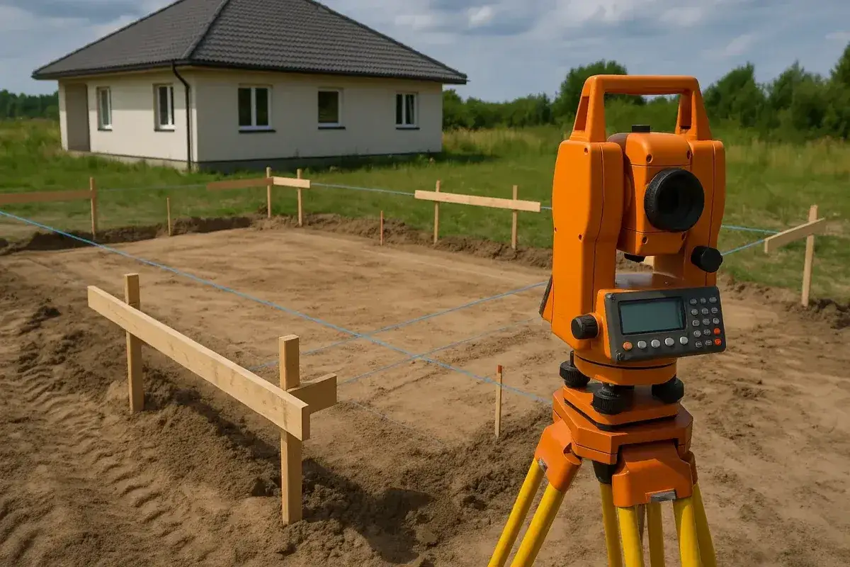 Geodeta przygotowuje teren pod budowę domu. Sprawdź, ile kosztuje geodeta, by rozpocząć inwestycję.